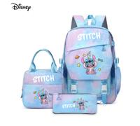 Disney Stitch und Angel 3-teiliges Schulrucksack-Set, bestehend aus Rucksack, Lunchbeutel und Federmäppchen, mit niedlichen Lilo und Stitch Motiven, i