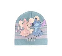 Disney Stitch und Angel Mütze Kinder | Größe 52 und 54 Geschenke für Mädchen | Winter-Mütze | Beanie | Haube Kinder | Strickmütze (DE/NL/SE/PL, Numerisch, 52, Blau)