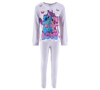 Disney Stitch und Angel Pyjama für Mädchen, Design aus Weichem Baumwollpyjama, T-Shirt und Langer Hose 2-Teilig für Mädchen, Größe 6 Jahre | Rosa