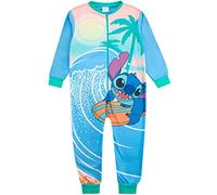 Disney Stitch und Engel Overall für Kinder All in One Pyjamas für Mädchen Fleece Schlafanzug Nachtwäsche, blau, 9-10 Years