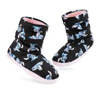 Disney Stitch Winter Hausschuhe Damen Mit Rutschfester Sohle - Reißverschluss - Baby Yoda Flauschige Hausschuhe Damen (Mehrfarbig Stitch, 36-37 EU)