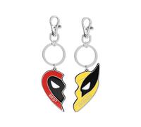 Disney Store Deadpool & Wolverine BFF Schlüsselanhänger mit geteiltem Herz, mehrfarbig, Einheitsgröße, Casual