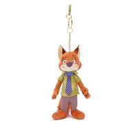 Disney Store Japan Official - Zoomania - Nick Wilde - Schlüsselanhänger mit kleinem Kuscheltier - Plüsch-Fuchs in grünem Hemd mit lila Krawatte - 17 cm