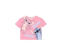 Disney Store Lilo und Stitch Crop Kurzarm-T-Shirt für Mädchen und Mädchen, Baumwolle, Make Waves, Rosa, 8 anni