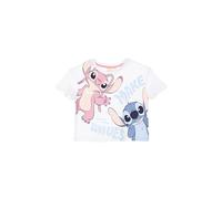 Disney Store Lilo und Stitch Crop Kurzarm-T-Shirt für Mädchen und Mädchen, Baumwolle, Make Waves, Weiß, 8 anni