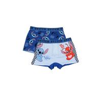 Disney Store Stitch Boxershorts für Kinder und Jungen, Unterwäsche mit Figuren, aus Baumwolle, 2 Stück, blau, 5-6 Jahre