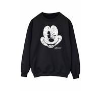 Disney Sweatshirt mit Mickey Mouse-Gesicht für Damen/Damen (Schwarz) L