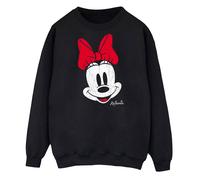 Disney Sweatshirt mit Minnie-Maus-Gesicht für Damen/Damen (Schwarz) S