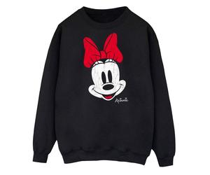 Disney Sweatshirt mit Minnie-Maus-Gesicht für Damen/Damen (Schwarz) XL