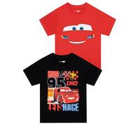 Disney T-Shirt 2 Pack | Lightning McQueen Tshirt | Autos Jungen T Shirt | T-Shirts Zweierpack | Rot | 104