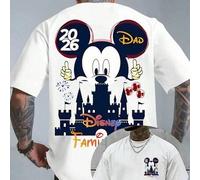Disney T-shirt featuring a 2026 Mickey Castle design; crafted from pure cotton for comfort and style with a streetwear vibe.
