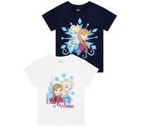 Disney T-Shirts | 2 Er-Pack Mädchen Shirt | Frozen T-Shirts Für Mädchen | Mehrfarbig 128