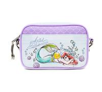 Disney Tasche, Crossbody, Die kleine Meerjungfrau Arielle und Flunder Posen, veganes Leder, Violett, 8.0" x 5.5"