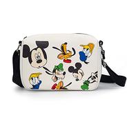 Disney Tasche, Crossbody, rechteckig, Disney Mickey und Friends Fab Four Expressions All Over, weiß, veganes Leder, Mickey and Friends