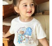 Disney Teen T-Shirt, Princess Pattern Print, Short-Sleeve Round Neck, Soft Breathable Cotton, Summer 2026 New Style, Ideal Gift for Disney Fans.