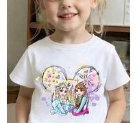 Disney Teen T-Shirt, Princess Pattern Print, Short-Sleeve Round Neck, Soft Breathable Cotton, Summer 2026 New Style, Ideal Gift for Disney Fans.