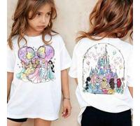 Disney Teen T-Shirt, Princess Print, Short-Sleeve Round Neck, Soft Breathable Cotton, Summer 2026 New Style, Ideal Gift for Disney Fans.