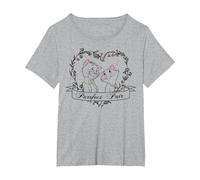 Disney The Aristocats Duchess And Thomas Purrfect Pair T-Shirt, Damen Große Größen, Grau Meliert, 4X