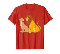 Disney The Lion King Adult Simba and Nala Together T-Shirt T-Shirt, Herren, Rot, S
