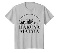 Disney The Lion King Hakuna Matata Simple Text T-Shirt, Kinder, Silber, 128