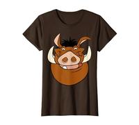 Disney The Lion King Pumbaa Big Face T-Shirt, Damen, Braun, S