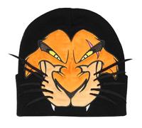Disney The Lion King Scar Felt Embroidered Face Design with 3D Whiskers Adult Cuffed Beanie Hat