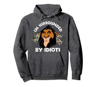 Disney The Lion King Scar Hyenas I'm Surrounded By Idiots Pullover Hoodie, Unisex für Erwachsene, Anthrazit Meliert, XXL