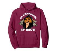 Disney The Lion King Scar Hyenas I'm Surrounded By Idiots Pullover Hoodie, Unisex für Erwachsene, Kastanienbraun, M