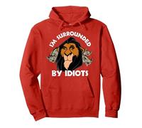 Disney The Lion King Scar Hyenas I'm Surrounded By Idiots Pullover Hoodie, Unisex für Erwachsene, Rot, L