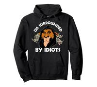 Disney The Lion King Scar Hyenas I'm Surrounded By Idiots Pullover Hoodie, Unisex für Erwachsene, Schwarz, L
