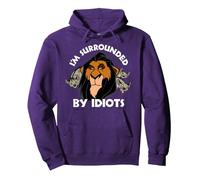 Disney The Lion King Scar Hyenas I'm Surrounded By Idiots Pullover Hoodie, Unisex für Erwachsene, Violett, M