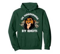 Disney The Lion King Scar Hyenas I'm Surrounded By Idiots Pullover Hoodie, Unisex für Erwachsene, Waldgrün, L