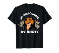 Disney The Lion King Scar Hyenas I'm Surrounded By Idiots T-Shirt, Herren, Schwarz, S