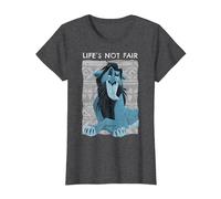 Disney The Lion King Scar Life's Not Fair T-Shirt, Damen, Anthrazit Meliert, 3XL