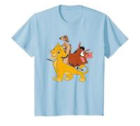Disney The Lion King Simba, Pumba and Timon T-Shirt, Kinder, Himmelblau, 116