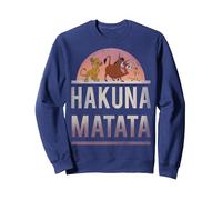 Disney The Lion King Simba Timon Pumbaa Hakuna Matata Big Sweatshirt, Unisex für Erwachsene, Marineblau, M