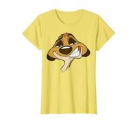 Disney The Lion King Timon Big Face T-Shirt, Damen, Gelb, M