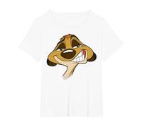 Disney The Lion King Timon Big Face T-Shirt, Damen Große Größen, Weiß, 1X