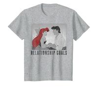 Disney The Little Mermaid Ariel And Eric Relationship Goals T-Shirt, Kinder, Grau Meliert, 104