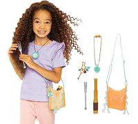 Disney The Little Mermaid Arielle Schatztasche mit abnehmbarem Schlüsselring und Charms, erweiterbares Spionageglas, Kompass und Dinglehopper Gabel