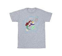 Disney - "The Little Mermaid Reading A Book" T-Shirt für Herren (Grau) 2XL