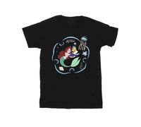 Disney - "The Little Mermaid Reading A Book" T-Shirt für Herren (Schwarz) 5XL