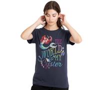 Disney The Little Mermaid World is My Oyster Damen T-Shirt, Tiefes Navy, S