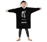 Disney The Mandalorian Decken Hoodie Jungen, Oversize Hoodie Pullover Jungen, Baby Yoda und Mando Decken Pullover (Schwarz)