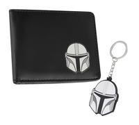 Disney The Mandalorian Geldbeutel mit Schlüsselanhänger - Portemonnaie Herren mit Kartenfächern und klarem ID-Fach
