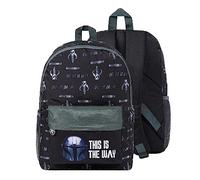 Disney The Mandalorian Rucksack Kinder Jungen Teenager, Schulrucksack Verstellbar, Baby Yoda, Star Wars, Geschenke für Jungs (Schwarz)