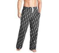 Disney The Mandalorian Schlafanzughose Herren Lang, Pyjama Herren Schlafhose (S, Schwarz/Weiß)