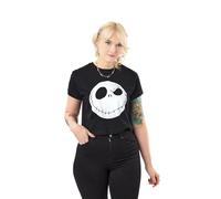 Disney The Nightmare Before Christmas Jack Crop-Top für Damen, kurzärmelig, Jack Skellington, Grafik-T-Shirt, Tim Burton Movie Merchandise, Goth-Stil, bauchfreies Top für Teenager und Erwachsene,