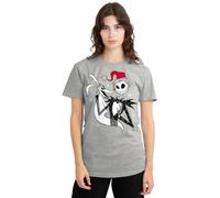 Disney The Nightmare Before Christmas Jack Skellington Damen T-Shirt, Athletisches Heather-Grau, XL