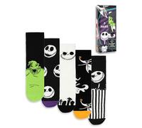 Disney The Nightmare Before Christmas Jack Skellington Wadensocken 5er-Set | Unisex-Socken für Erwachsene mit Totenköpfen, Streifen und Figuren | Alltagskleidung & Halloween Merch